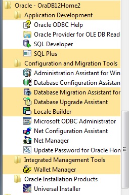 Oracle Installed Products