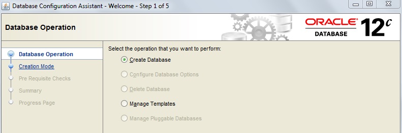 Oracle Database Creation Steps
